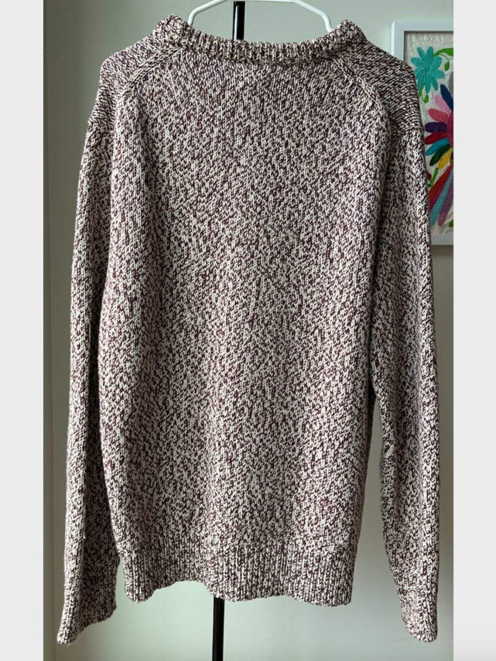 J. Crew Marled Cotton Crewneck Sweater in Brown and White - Size M - Picture 2 of 7